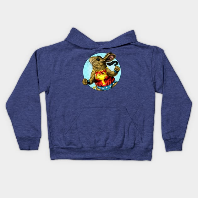 Golden Wonderbunny Kids Hoodie by ThirteenthFloor